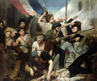 Escena de la Revolución de 1830 de Philibert Rouviere